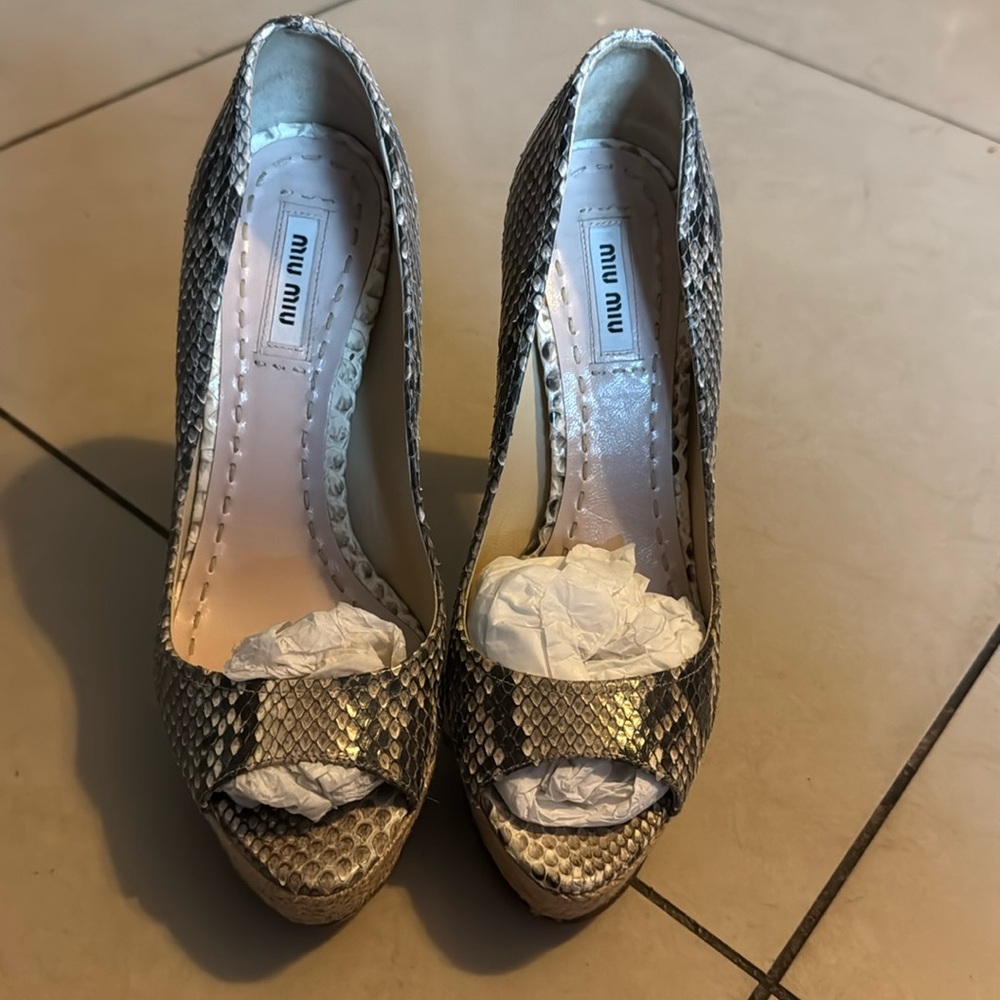 Miu Miu Snakeskin Heels